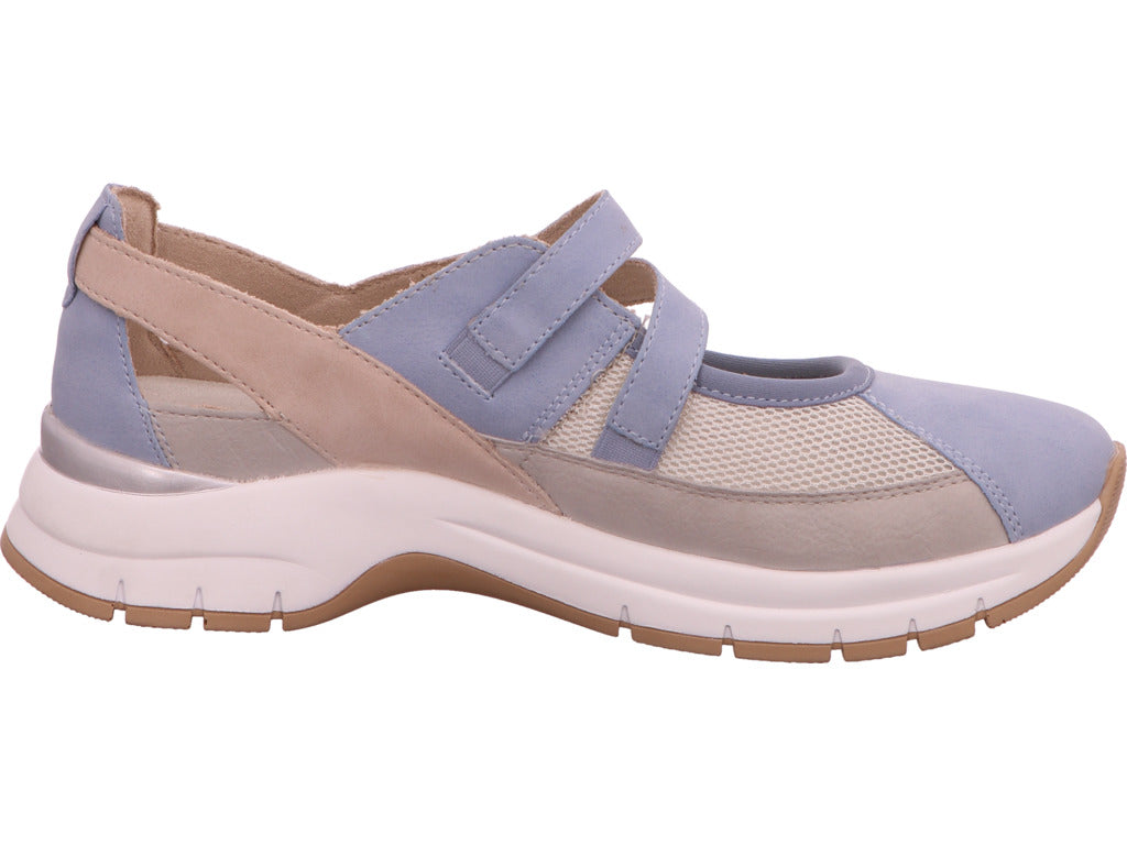 Remonte damesslippers in een blauw-multicolor combinatie