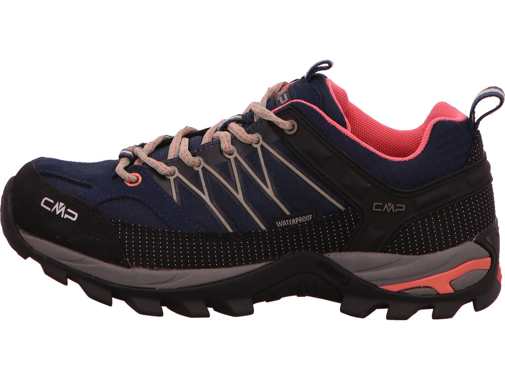 CMP Rigel Low dameswandelschoen in een blauw-multicolor combinatie