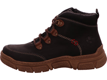 Rieker dameslaarzen in een combinatie van zwart en meerdere kleuren.