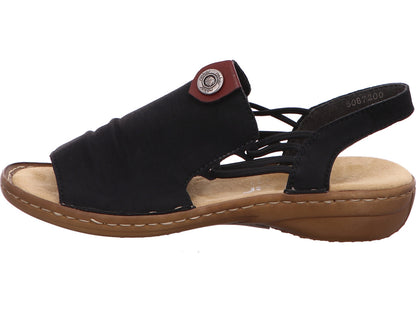 Rieker Damen Sandalette  in schwarz-bunt-kombiniert