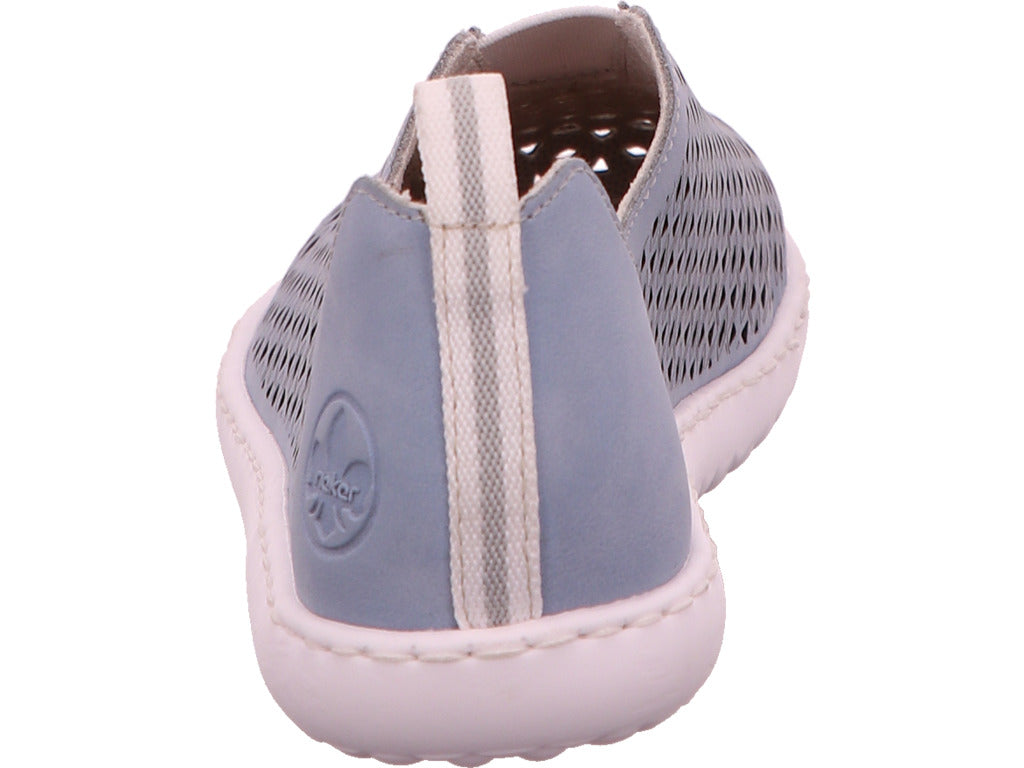 Rieker Damen Slipper  in blau-bunt-kombiniert