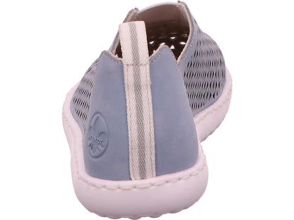 Rieker Damen Slipper  in blau-bunt-kombiniert