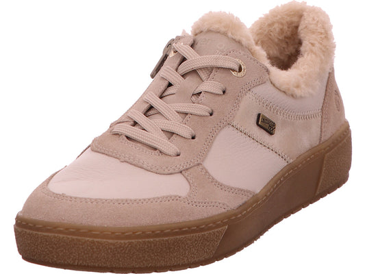 Remonte damessneakers in een beige en veelkleurige combinatie.