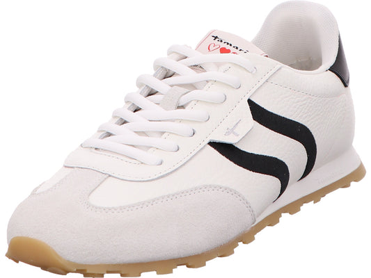 Tamaris Damen Sneaker  in weiß-schwarz-kombiniert