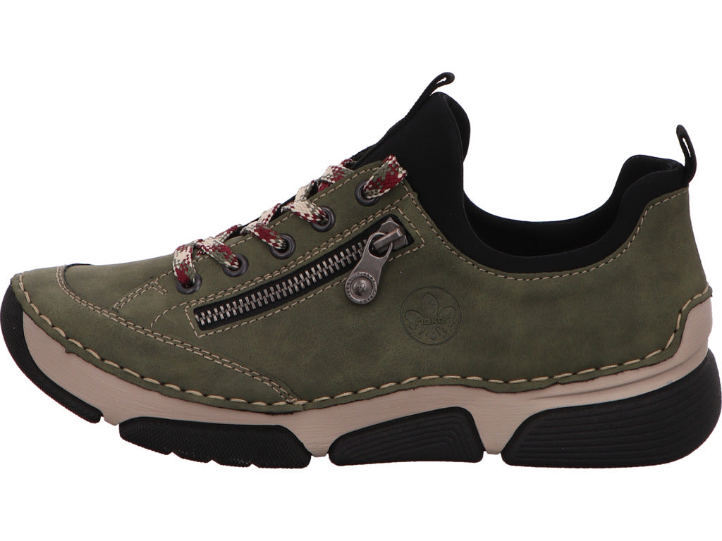 Rieker Damen Schnürschuh  in grün-bunt-kombiniert