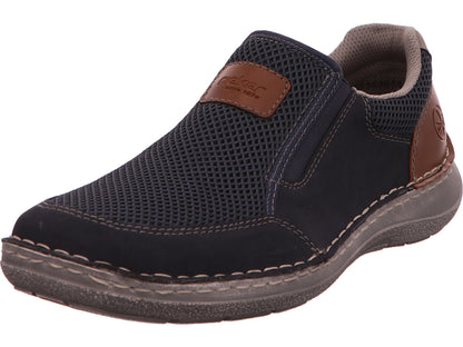 Rieker Herren Slipper  in blau-bunt-kombiniert