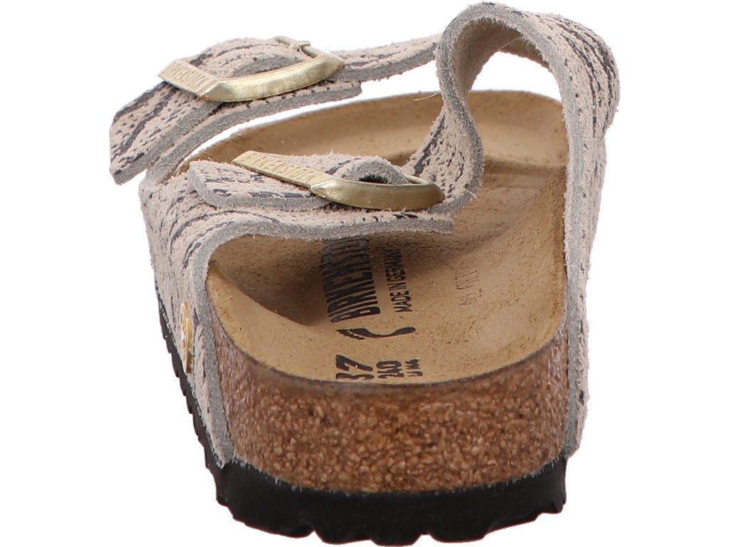 Birkenstock Damen Pantolette Arizona Rivet Logo in grau-kombiniert