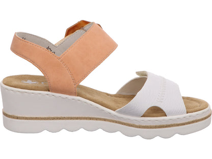 Rieker Damen Sandalette  in weiß-bunt-kombiniert