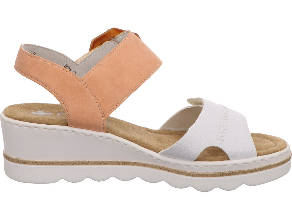 Rieker Damen Sandalette  in weiß-bunt-kombiniert