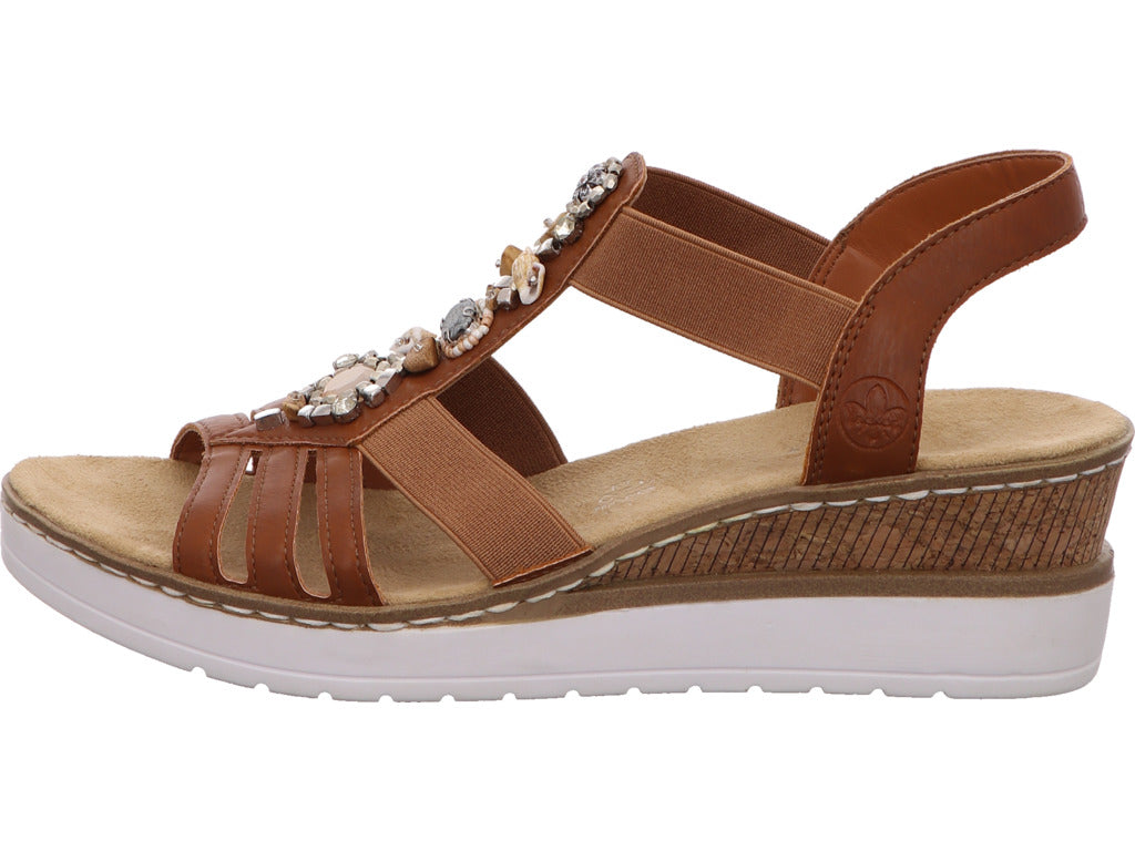 Rieker Damen Sandalette  in hellbraun