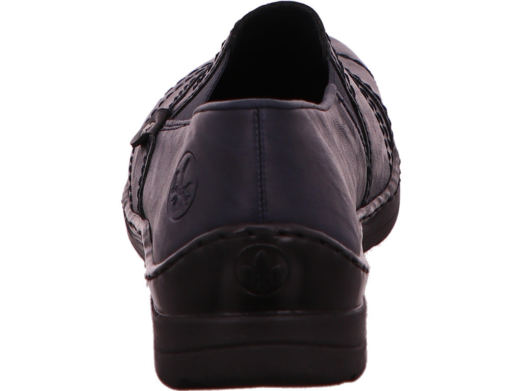 Rieker Damen Slipper  in blau-bunt-kombiniert