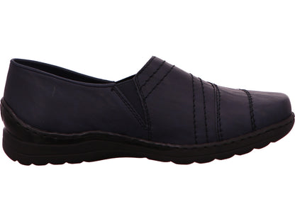 Rieker damesslippers in een blauw-meerkleurige combinatie