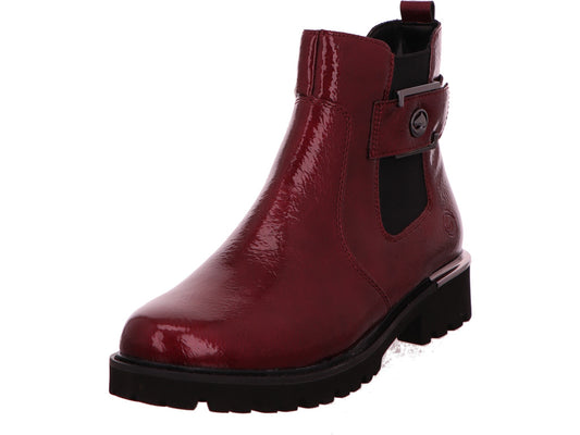 Remonte dameslaarzen in een combinatie van rood en meerdere kleuren.