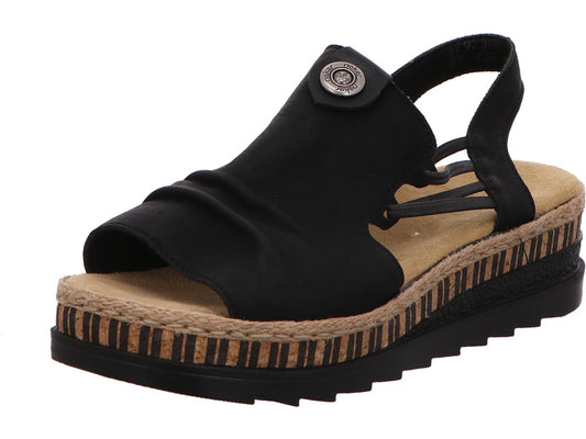Rieker Damen Sandalette  in schwarz