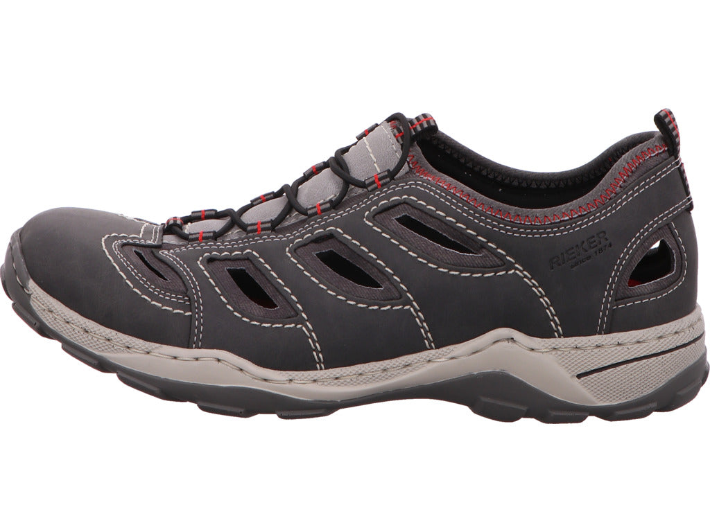 Rieker Herren Slipper  in grau-bunt-kombiniert