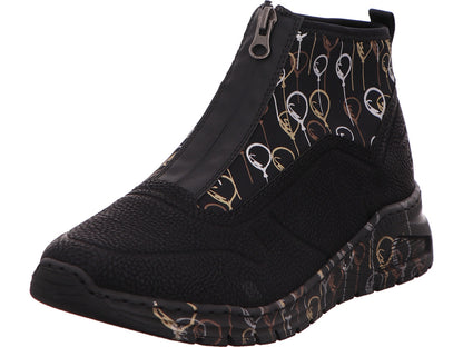 Rieker Damen Stiefel  in schwarz-bunt-kombiniert