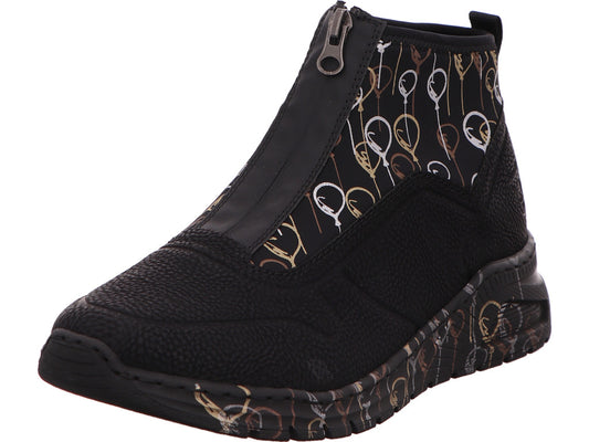 Rieker Damen Stiefel  in schwarz-bunt-kombiniert