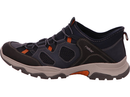 Rieker Herren Slipper  in blau-bunt-kombiniert