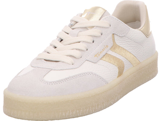 Tamaris damessneakers in een wit-meerkleurige combinatie