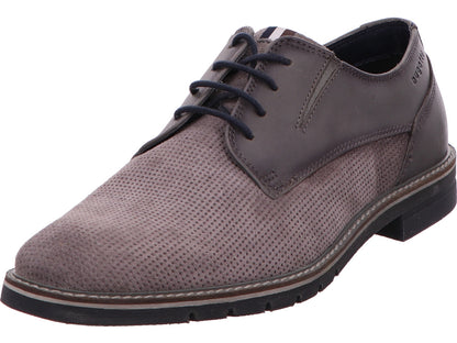 Bugatti Herren Schnürschuh Maik Exko in hellgrau