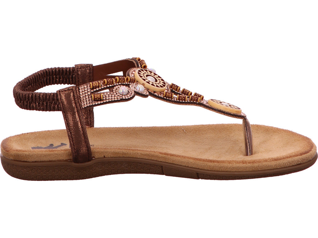 Cosmos-Cordes GmbH Damen Sandalette  in braun-bunt-kombiniert