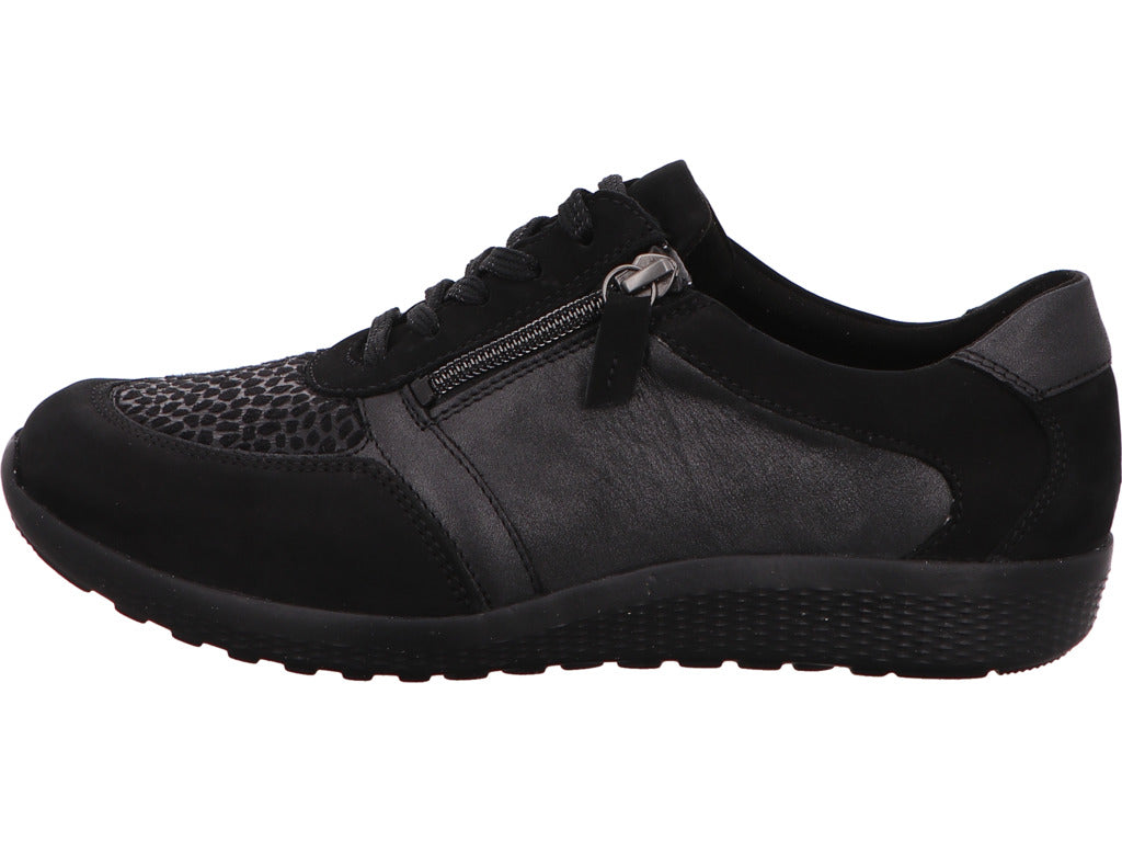 Waldläufer Damen Schnürschuh M-Ira in schwarz