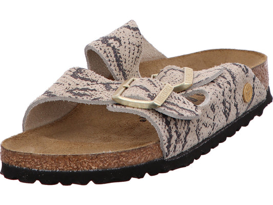 Birkenstock Damen Pantolette Arizona Rivet Logo in grau-kombiniert