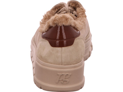 Paul Green Damen Schnürschuh  in beige-bunt-kombiniert
