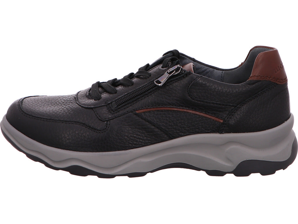 Waldläufer Herren Halbschuh  in schwarz-bunt-kombiniert