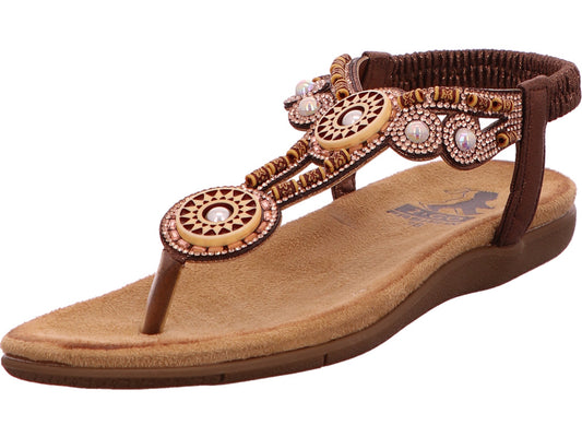 Cosmos-Cordes GmbH Damen Sandalette  in braun-bunt-kombiniert