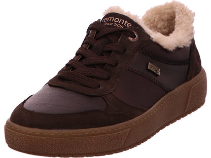 Remonte damessneakers in een combinatie van bruin en meerdere kleuren.