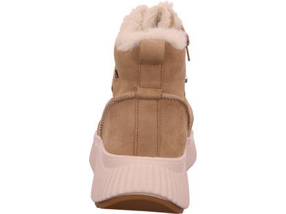 Rieker dameslaarzen in een beige en veelkleurige combinatie.