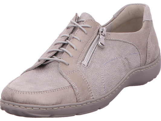 Waldläufer Damen Schnürschuh Henni in grau-bunt-kombiniert