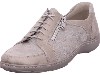 Waldläufer Damen Schnürschuh Henni in grau-bunt-kombiniert