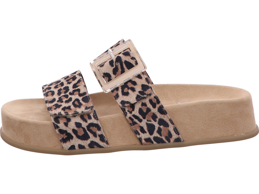 Paul Green Damen Pantolette  in beige-bunt-kombiniert