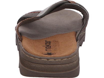 Rieker Herren Pantolette  in grau-bunt-kombiniert