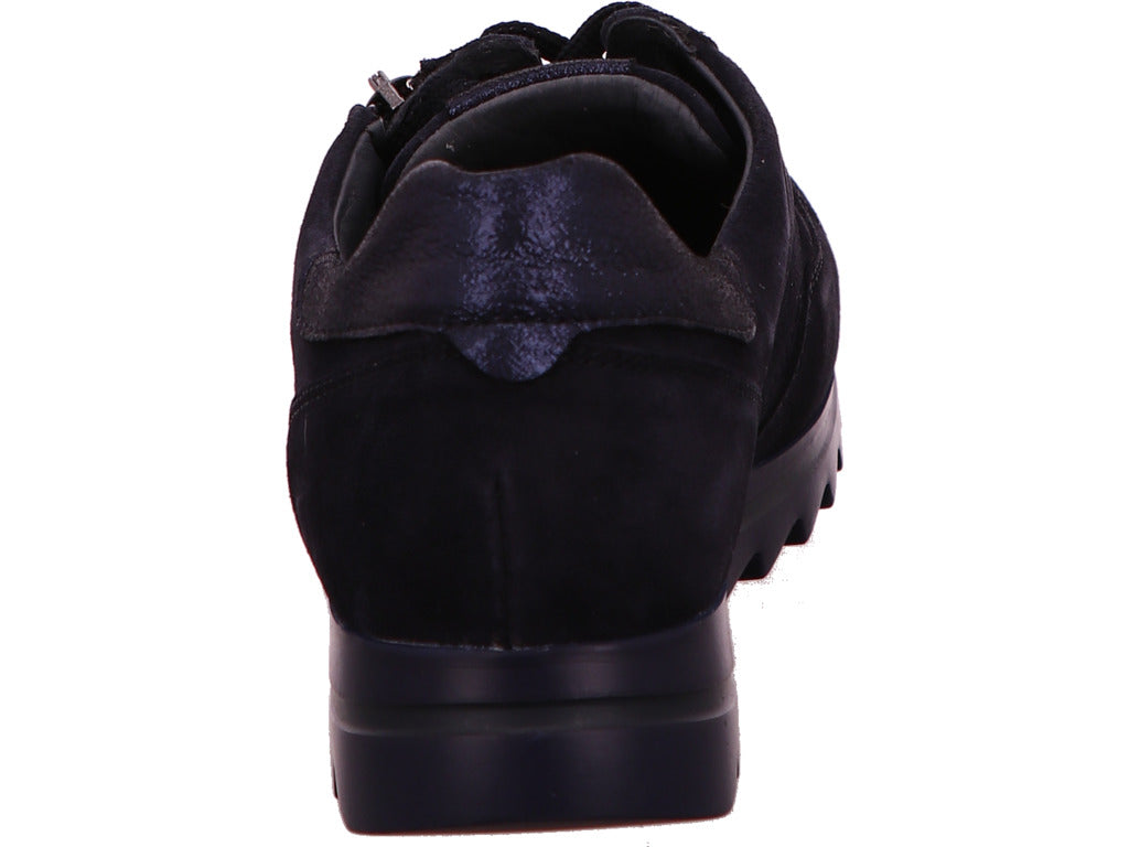 Waldläufer damesschoen met veters, model Halba, in donkerblauw.