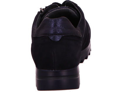 Waldläufer damesschoen met veters, model Halba, in donkerblauw.