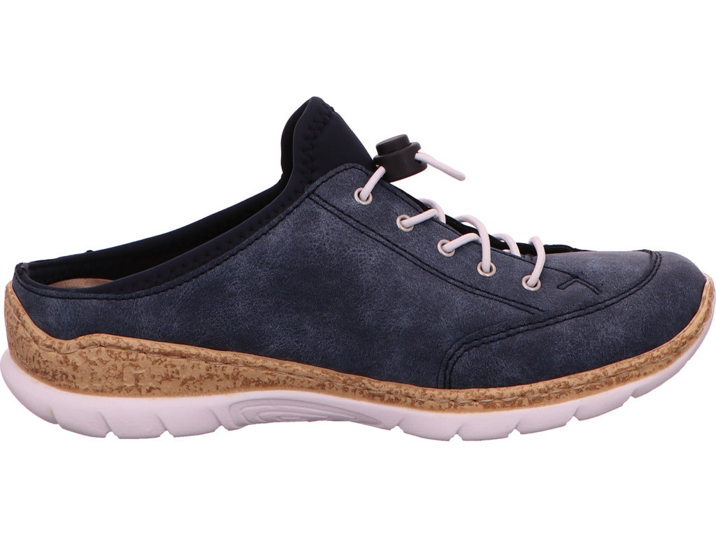 Rieker Damen Clog / Töffler  in blau-bunt-kombiniert