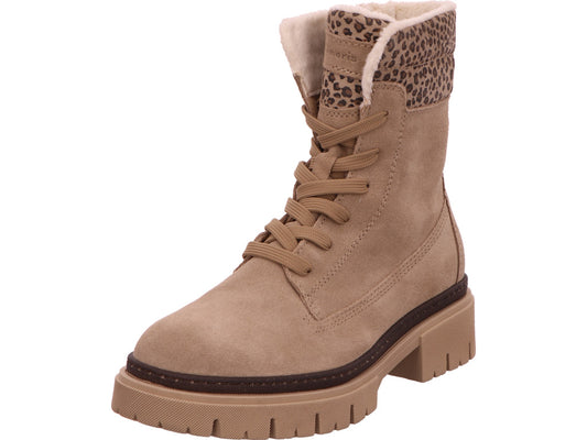 Tamaris Damen Stiefel  in beige-bunt-kombiniert