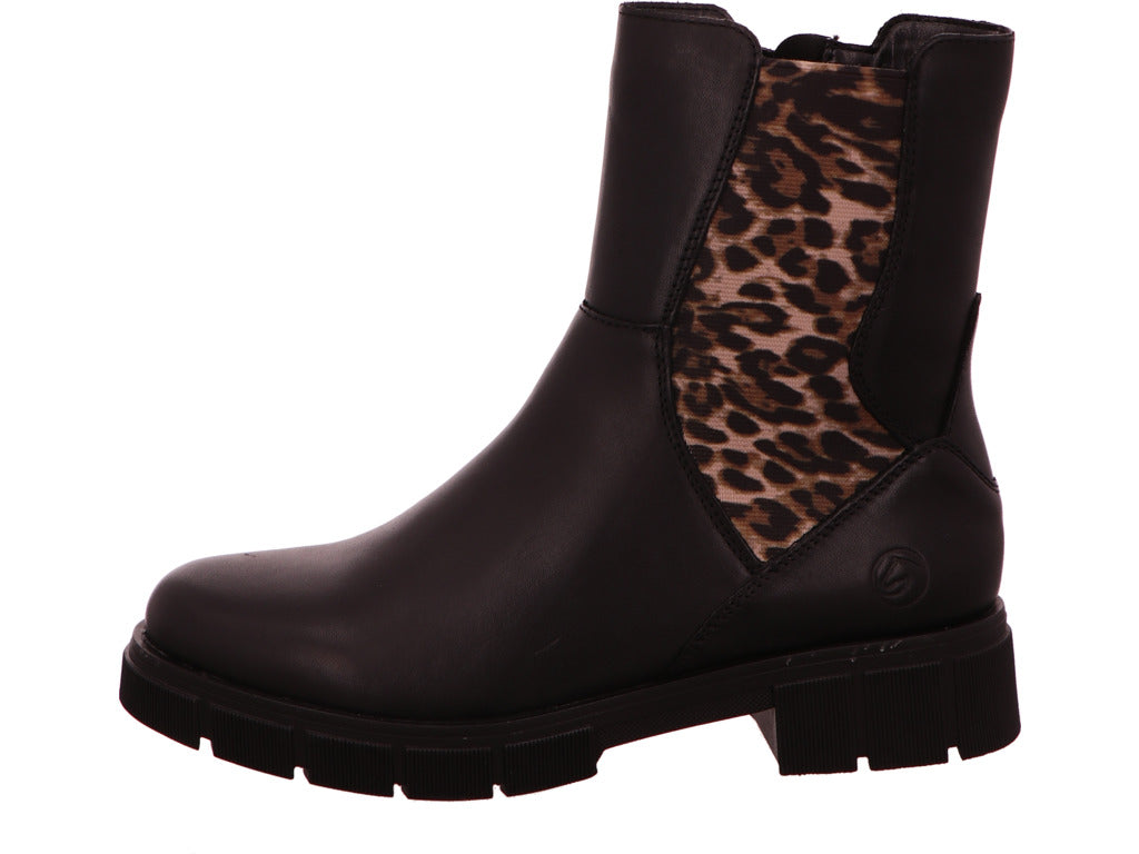 Remonte Damen Stiefel  in schwarz-bunt-kombiniert