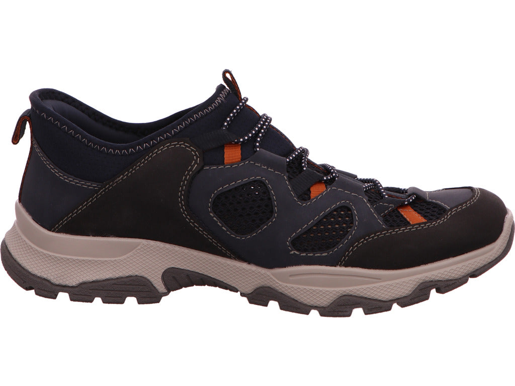 Rieker Herren Slipper  in blau-bunt-kombiniert