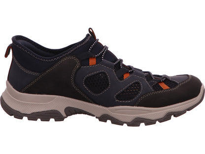 Rieker Herren Slipper  in blau-bunt-kombiniert