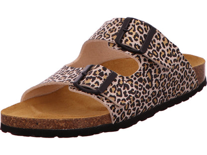 Longo Damen Pantolette  in beige-bunt-kombiniert